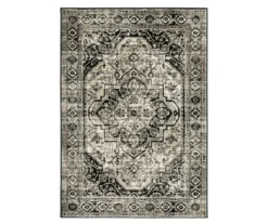 George Gray & Black Floral Medallion Area Rug -Cheap Home Store 810584851