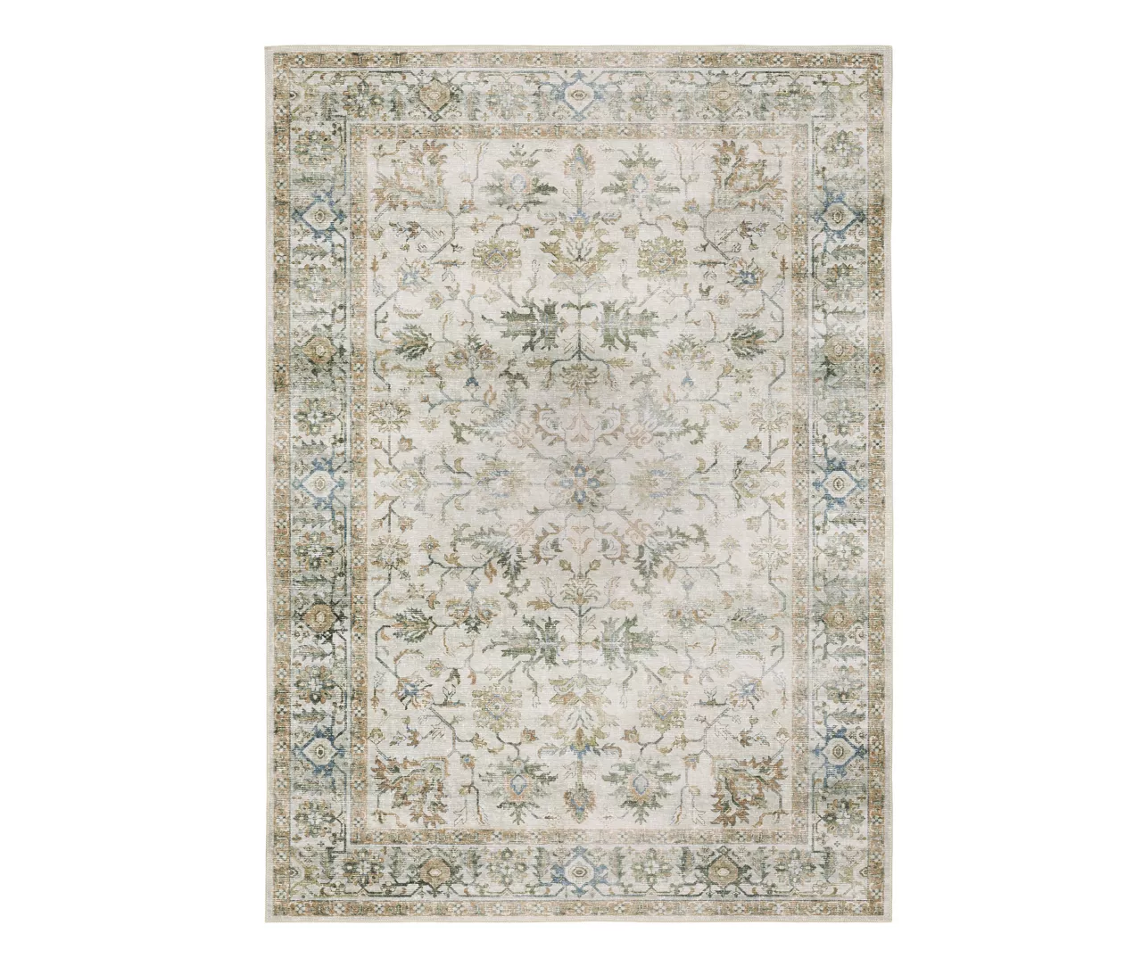 Chalkley Ivory & Green Floral Area Rug, (7.6' X 10') 3 Chalkley Ivory & Green Floral Area Rug, (7.6' X 10')