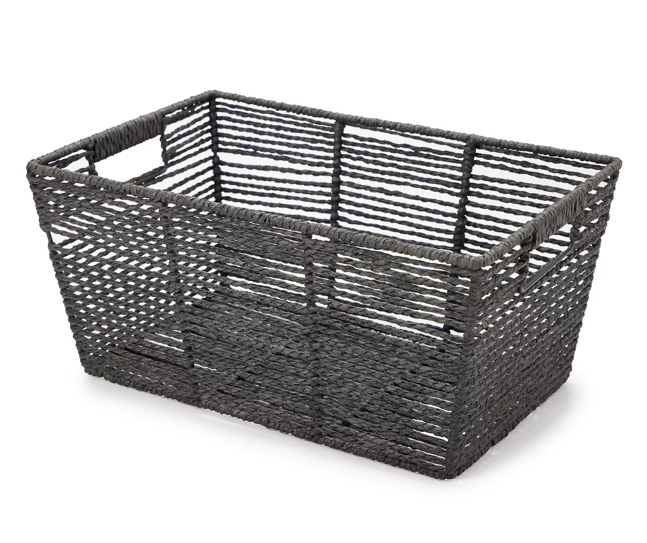 Black Paper Rope Storage Basket, (16") 4 Black Paper Rope Storage Basket, (16") - Image 2
