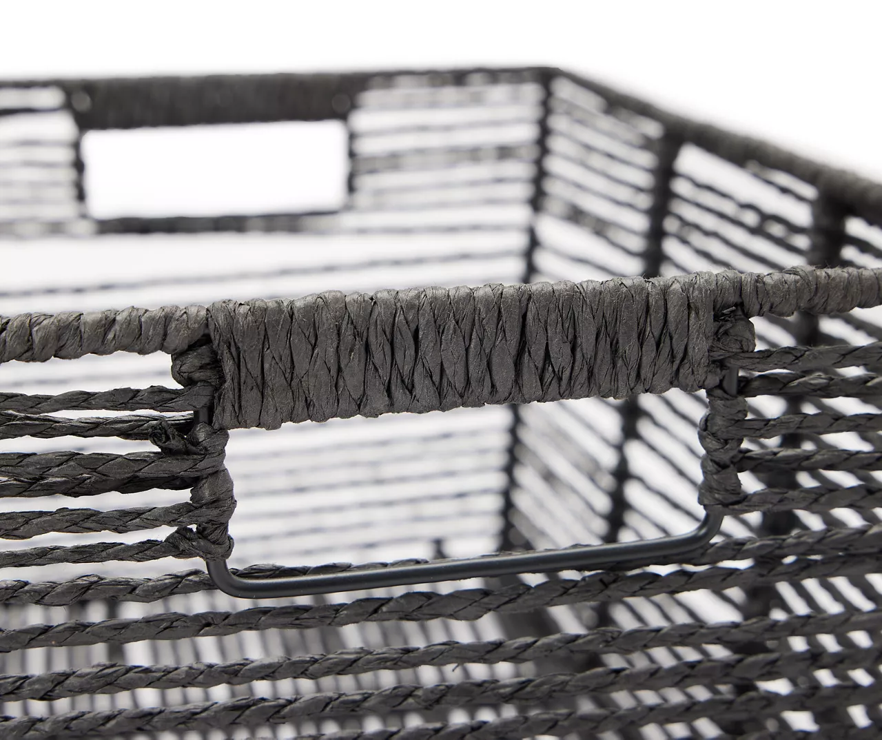 Black Paper Rope Storage Basket, (16") 5 Black Paper Rope Storage Basket, (16") - Image 3