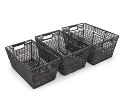 Black Paper Rope Storage Basket, (16") 9 Black Paper Rope Storage Basket, (16") -Cheap Home Store 810586659 810586660 810586891 A8 3 1