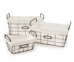 Foundry Black & Beige Metal Small Storage Basket -Cheap Home Store 810586893 810586892 810586894 A8 4