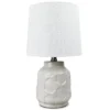 Ivory Geometric Embossed Ceramic Table Lamp With Bulb -Cheap Home Store 810587340 A0 1
