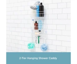 White 2-Tier Hanging Shower Caddy -Cheap Home Store 810587999 2