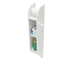 White 2-Tier Cabinet With Toilet Paper Holder -Cheap Home Store 810589307 A8