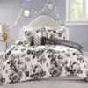 Hannah White & Black Floral King/California King 5-Piece Comforter Set