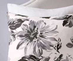 Hannah White & Black Floral King/California King 5-Piece Comforter Set -Cheap Home Store 810590812 810590811 810590810 5