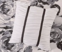 Hannah White & Black Floral King/California King 5-Piece Comforter Set -Cheap Home Store 810590812 810590811 810590810 8