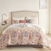 Julia Cream & Multi-Color Watercolor Floral Queen 7-Piece Comforter Set -Cheap Home Store 810590848 810590847 810590846 1