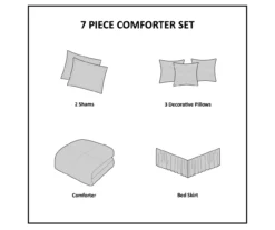 Julia Cream & Multi-Color Watercolor Floral Queen 7-Piece Comforter Set -Cheap Home Store 810590848 810590847 810590846 14