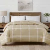 Tan & White Windowpane Reversible Full/Queen Comforter -Cheap Home Store 810590931 810590932 B0 3