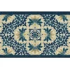 Blue & Cream Peacock Floral Kitchen Rug, (30" X 18")