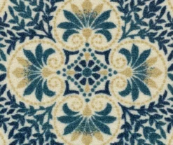 Blue & Cream Peacock Floral Kitchen Rug, (30" X 18") -Cheap Home Store 810591257 3