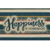 "Happiness" Blue & Beige Color Block Kitchen Rug, (30" X 18") -Cheap Home Store 810591259