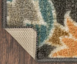 Mynah Gray & Mustard Floral Kitchen Rug, (30" X 18") 11 Mynah Gray & Mustard Floral Kitchen Rug, (30" X 18") -Cheap Home Store 810591331 2