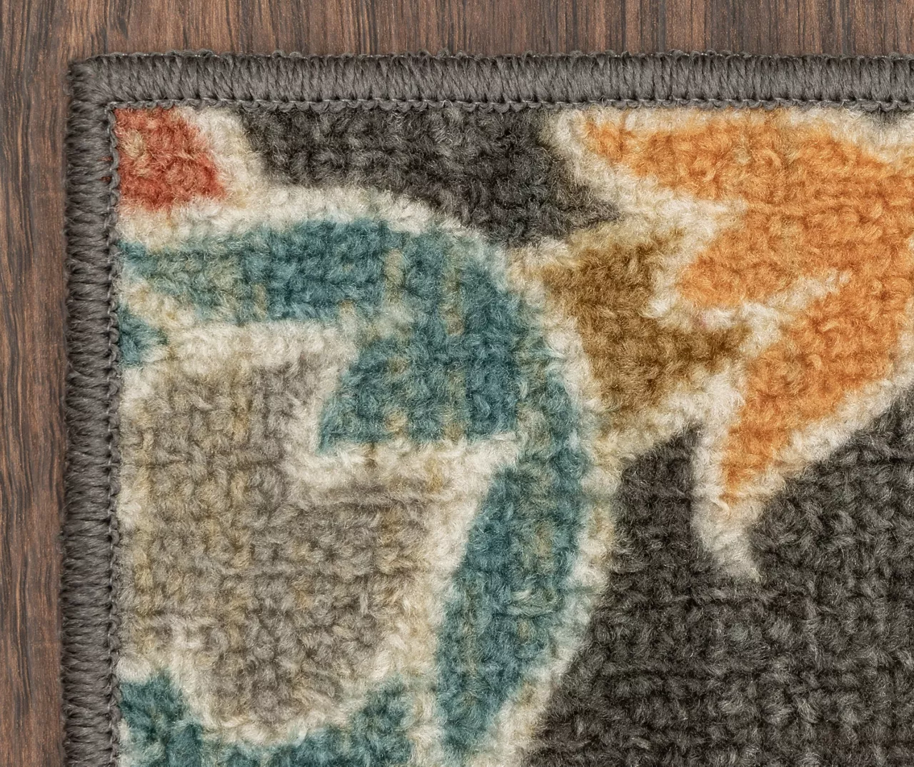 Mynah Gray & Mustard Floral Kitchen Rug, (30" X 18") 8 Mynah Gray & Mustard Floral Kitchen Rug, (30" X 18") - Image 6