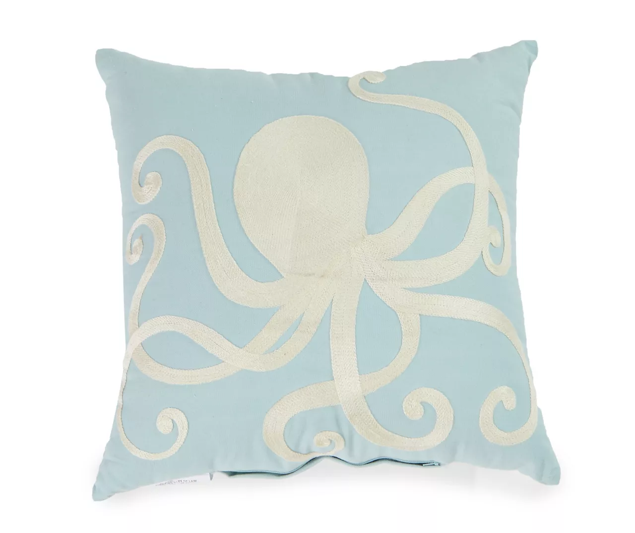 Sterling Blue & White Octopus Square Throw Pillow 3 Sterling Blue & White Octopus Square Throw Pillow