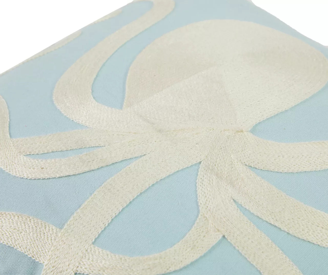 Sterling Blue & White Octopus Square Throw Pillow 5 Sterling Blue & White Octopus Square Throw Pillow - Image 3