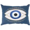 Grecian Getaway Sargasso Sea Blue Evil Eye Rectangle Throw Pillow -Cheap Home Store 810593676 A0