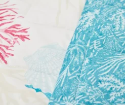 Real Living Grecian Getaway Blue Marine Life Reversible Microfiber Quilt -Cheap Home Store 810595668 2 A8