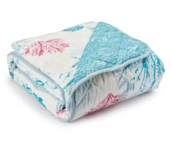 Real Living Grecian Getaway Blue Marine Life Reversible Microfiber Quilt -Cheap Home Store 810595670 A0