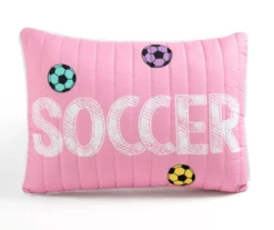 Lush Decor "Soccer" White, Turquoise & Pink Reversible Quilt Set -Cheap Home Store 810595758 5
