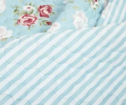 Lush Decor Blue & Blush Floral Ruffle-Trim Reversible Quilt Set -Cheap Home Store 810596028 3