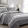 Black & White Animal Print Pattern Block Reversible Full/Queen 3-Piece Quilt Set -Cheap Home Store 810596030 7