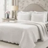 Ella White Ruffle & Lace-Trim Full/Queen 3-Piece Quilt Set -Cheap Home Store 810596069
