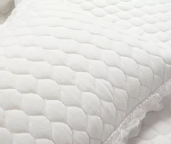 Ella White Ruffle & Lace-Trim Full/Queen 3-Piece Quilt Set -Cheap Home Store 810596069 5