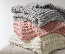 Chunky-Knit Handmade Throw, (50" X 60") -Cheap Home Store 810598140 5
