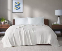 Freshspun Basketweave-Texture Cotton Blanket -Cheap Home Store 810598195 810598196 810598197 1