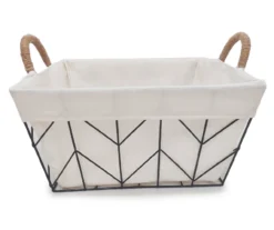 Chevron Wire Basket With Linen Liner