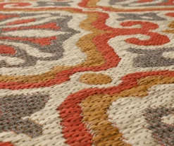 Waterside Rust & Tan Geometric Outdoor Area Rug, (2.5' X 6') -Cheap Home Store 810600330 A8 3