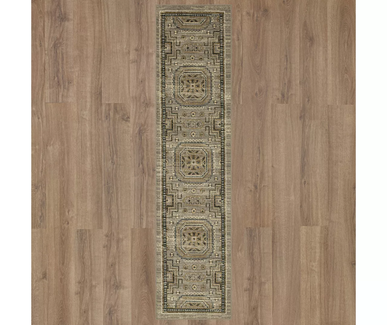 Gaston Brown & Gray Geometric Area Rug, (2' X 8') 5 Gaston Brown & Gray Geometric Area Rug, (2' X 8') - Image 3
