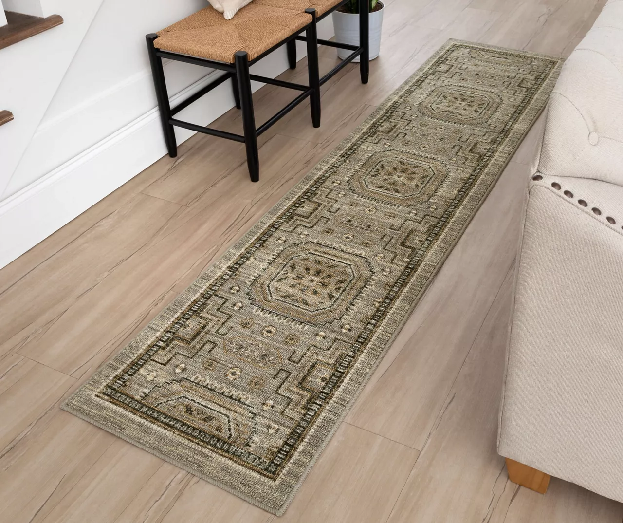 Gaston Brown & Gray Geometric Area Rug, (2' X 8') 7 Gaston Brown & Gray Geometric Area Rug, (2' X 8') - Image 5