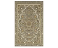 Heatherglen Gray & Beige Ornamental Floral Area Rug, (5' X 8')