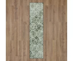 Quatrefoil Fret Charcoal & Dark Teal Area Rug, (2' X 8') -Cheap Home Store 810600519 A0 2