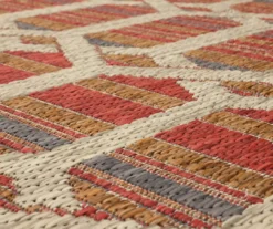 Cabana Rust & Tan Geometric Outdoor Area Rug, (4' X 5.5') -Cheap Home Store 810600657 A8 3