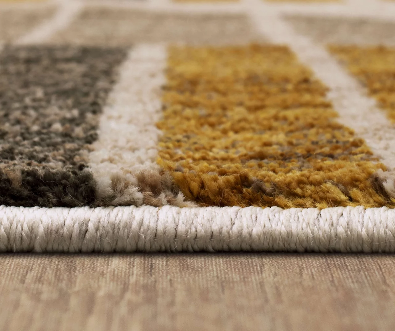 Crescent Oyster Taupe & Mustard Abstract Area Rug, (8' X 11') 8 Crescent Oyster Taupe & Mustard Abstract Area Rug, (8' X 11') - Image 6