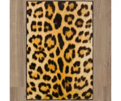 Yellow & Black Leopard Print Area Rug, (2' X 3') -Cheap Home Store 810600846 A0 2