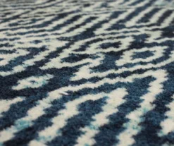 Maisie Navy & White Geometric Area Rug, (6' X 9') -Cheap Home Store 810600927 A8 3