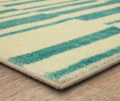 Augusta Light Blue & Beige Offset Stripe Area Rug, (8' X 10') -Cheap Home Store 810600950 A8 1