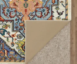 Tethys Blue & Peach Ornamental Accent Rug, (20" X 34") -Cheap Home Store 810601105 A8 2