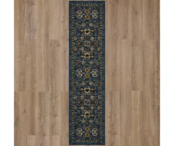 Bay Hill Navy & Brown Floral Area Rug, (2' X 8')
