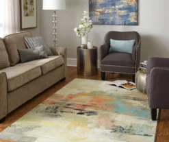 Painted Gaze Metropolitan Beige & Multi-Color Abstract Area Rug, (5' X 8') -Cheap Home Store 810601218 A0 3