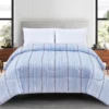 White & Blue Stripe King Comforter -Cheap Home Store 810603344 810603343 A0 1