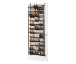 Gunmetal 36-Pair Over-the-Door Shoe Rack