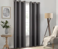 Kendall Charcoal Blackout Grommet Curtain Panel, (63")