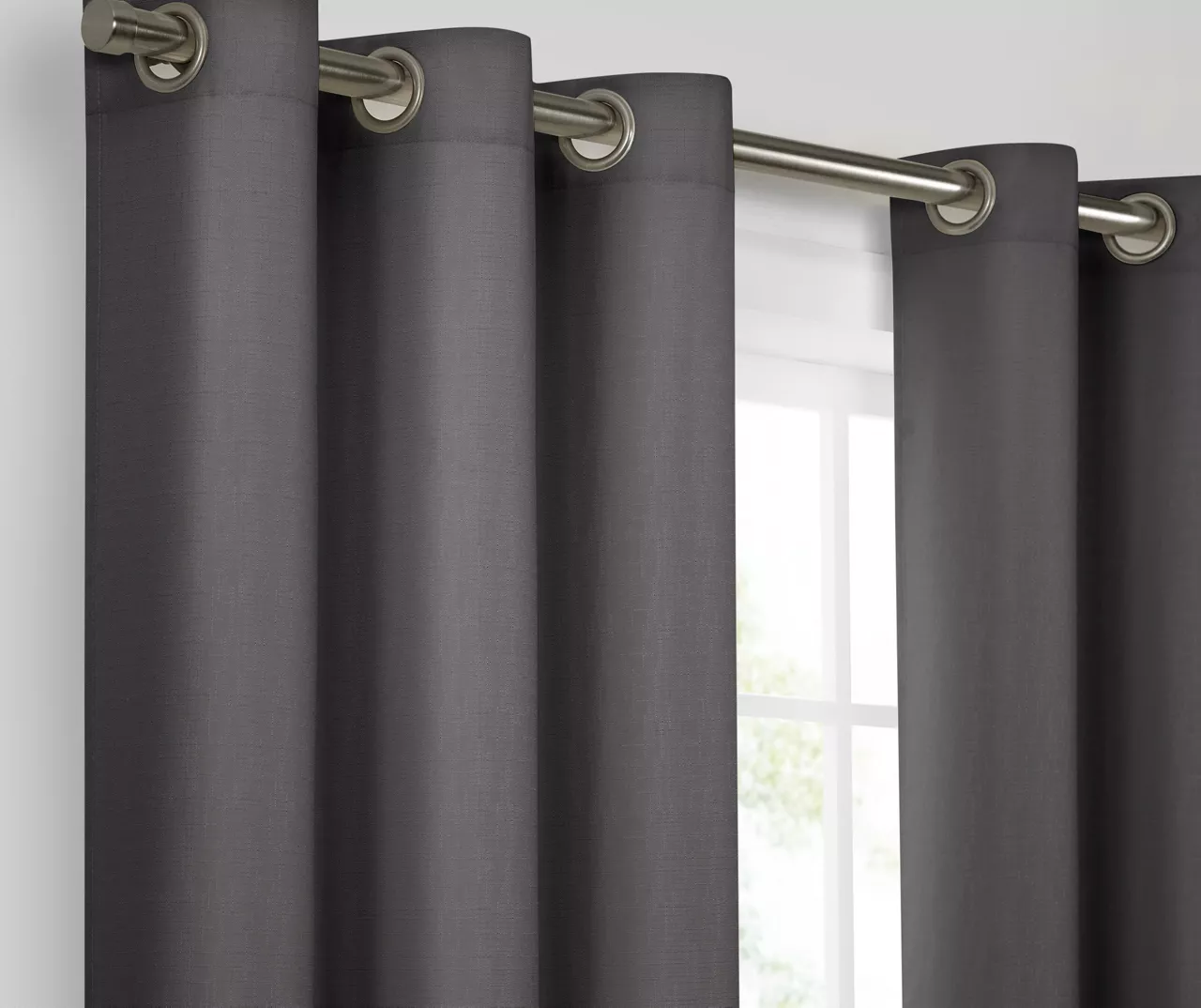 Kendall Charcoal Blackout Grommet Curtain Panel, (63") 6 Kendall Charcoal Blackout Grommet Curtain Panel, (63") - Image 4